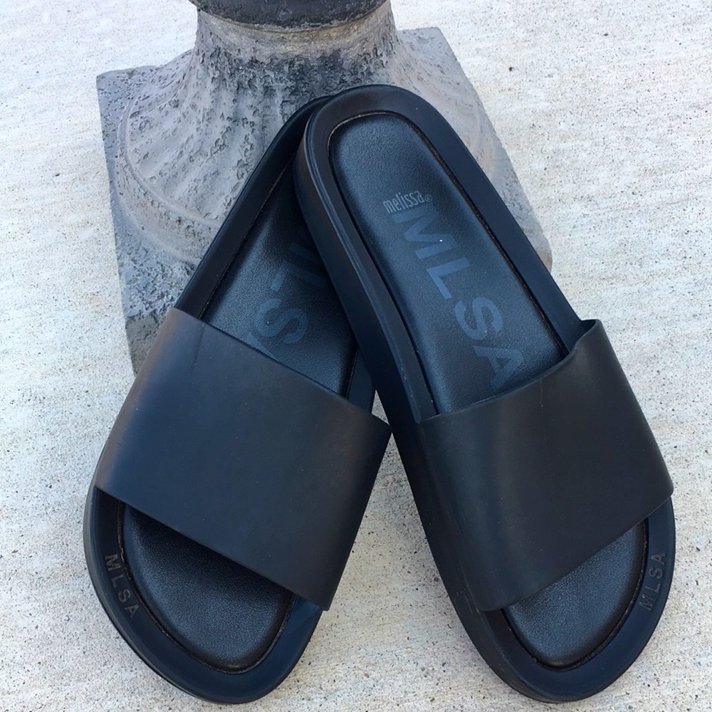 Melissa MLSA slip on sandals black size 9 - Picture 2 of 5